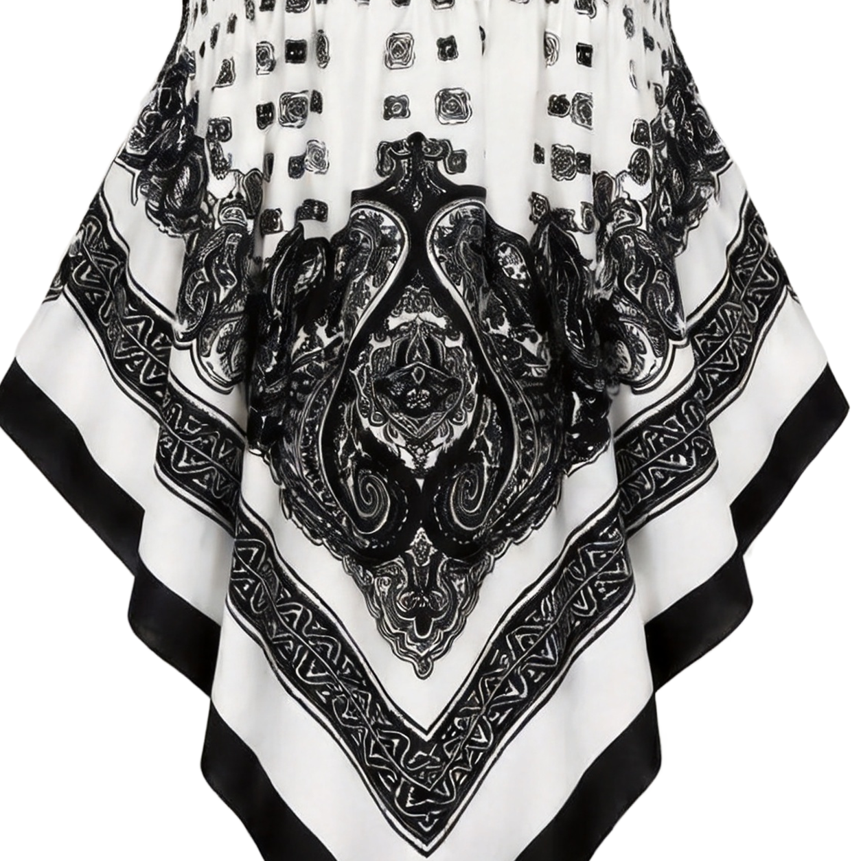 Plus Size Women's Ethnic Print Strapless Top, Bohemian Style Asymmetrical Hem Tube Top, Casual Summer Fashion Top Fit