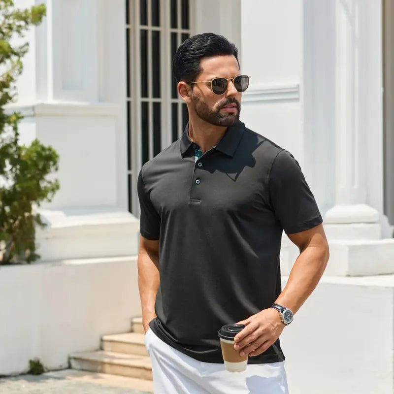 Men's Polo Shirts, Comfortable Short Sleeve Casual Fit, Classic Collared Polo Shirts for Work, Golf, Travel & Everyday Wear