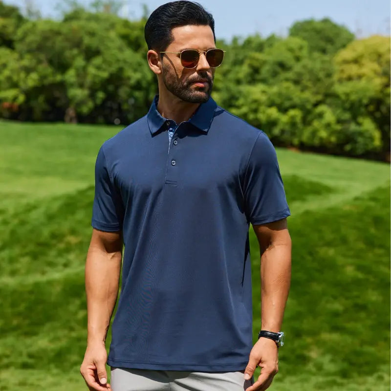 Men's Polo Shirts, Comfortable Short Sleeve Casual Fit, Classic Collared Polo Shirts for Work, Golf, Travel & Everyday Wear